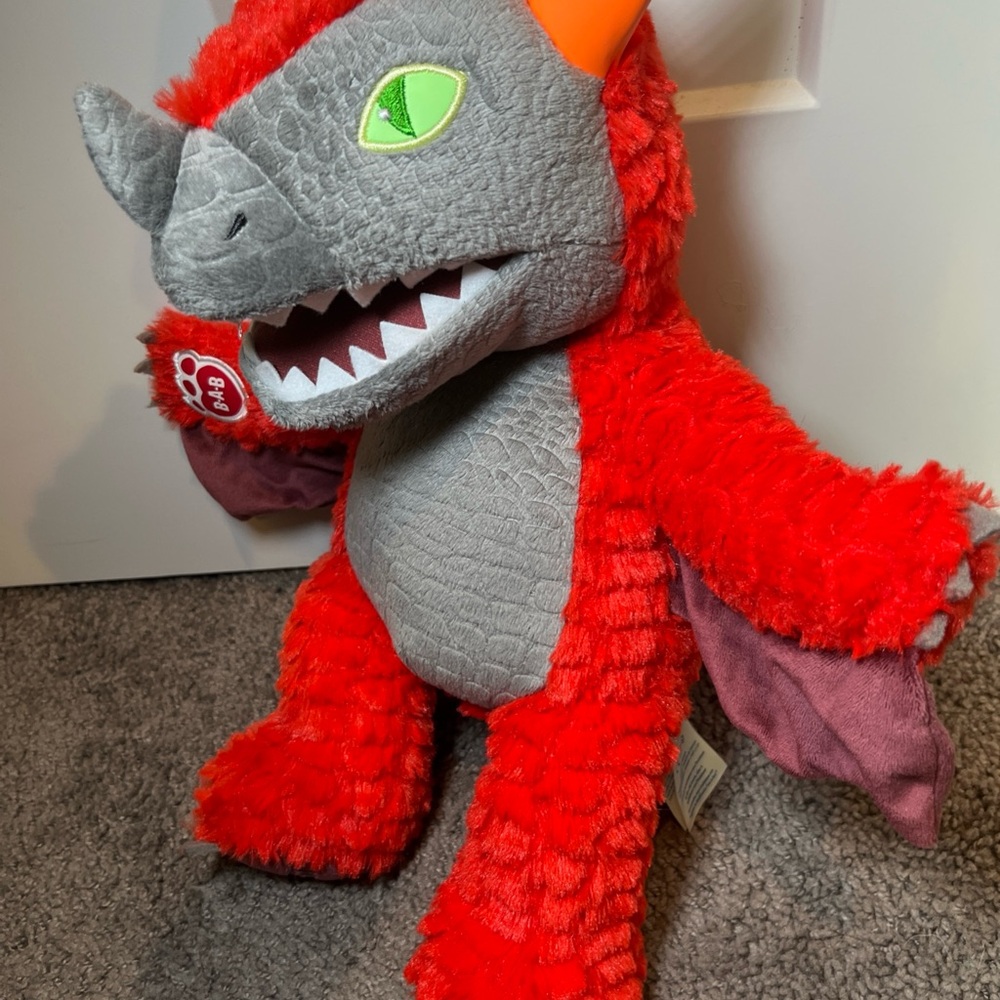Build A Bear Great Wolf Lodge MagiQuest Charlock MagicQuest Red Dragon Plush 17"